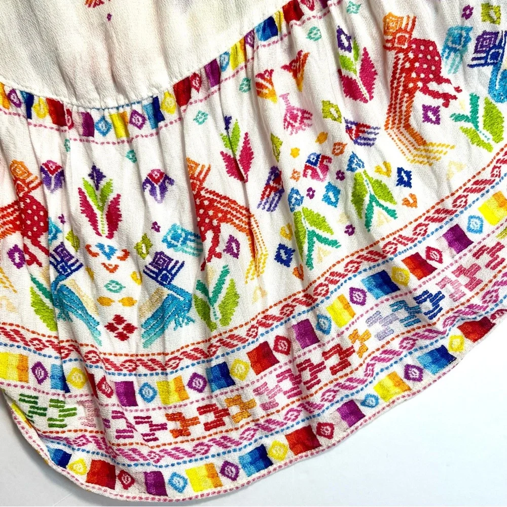 Jen's Pirate Booty White High-Low Slip Dress with Multicolor Embroidery - Picture 9 of 13